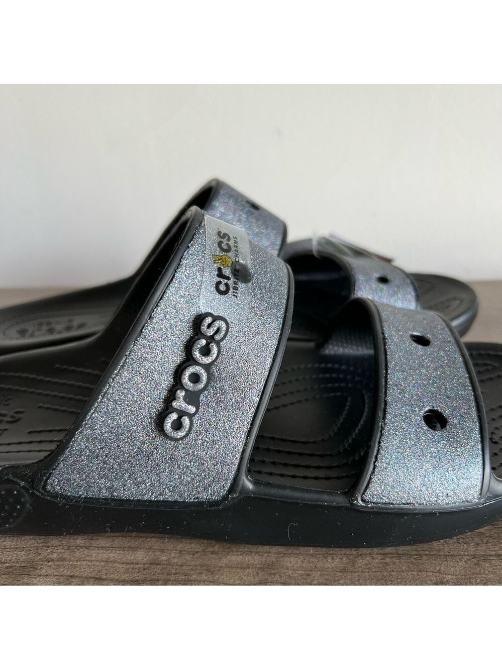 Crocs NEW Men’s Iconic Comfort 2 Strap Glitter II Sandal Size 11 #B1818 - Picture 4 of 9